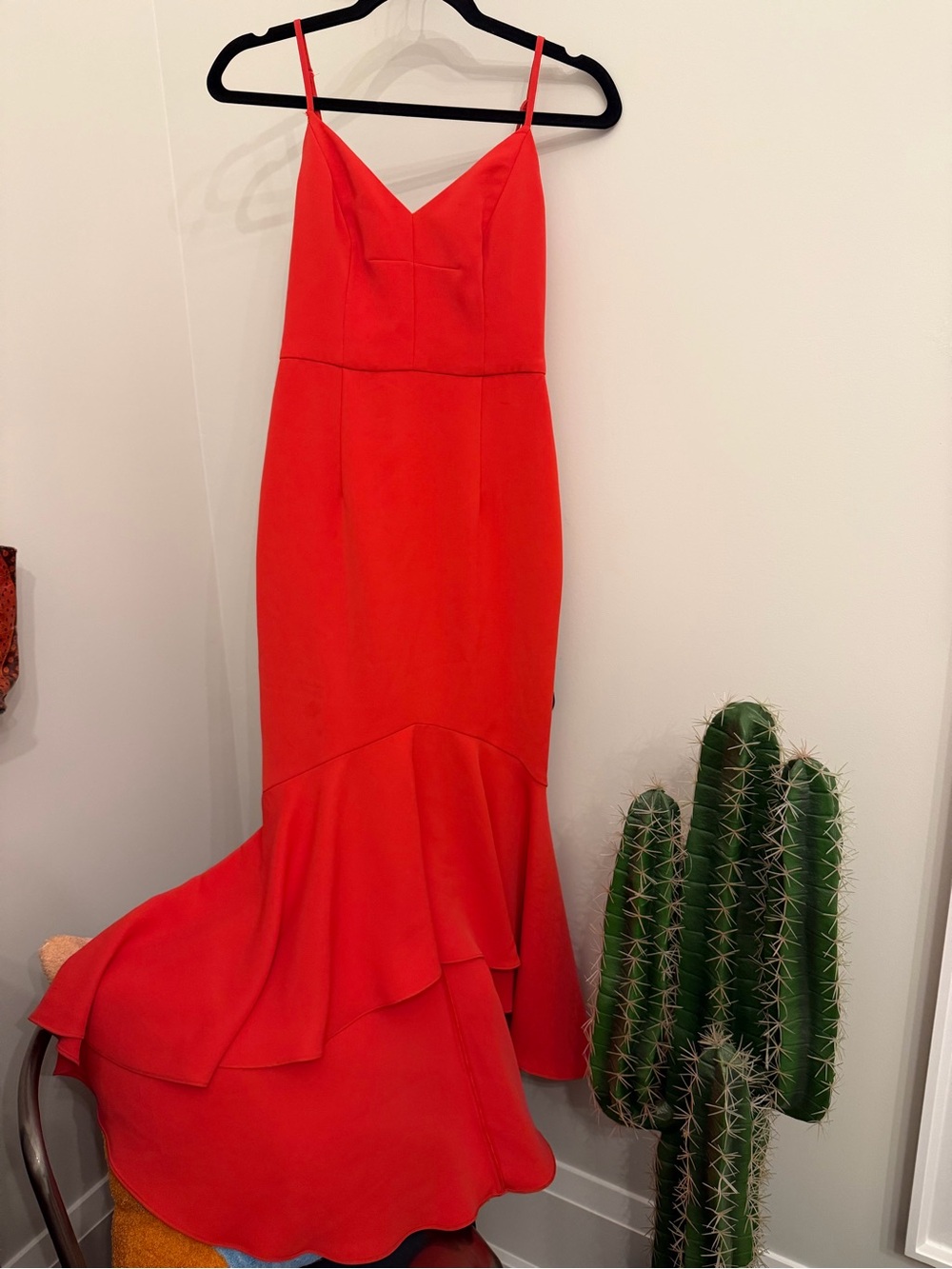 Ever New Red Spaghetti Strap High-Low Mermaid Dress